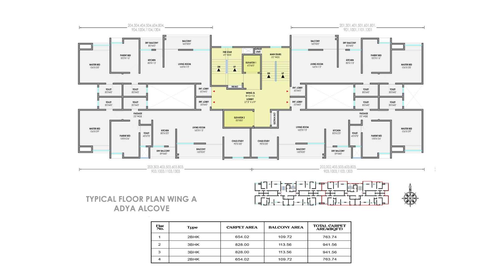 Adya-Alcove-Typical-Floor-Plan-Wing-A